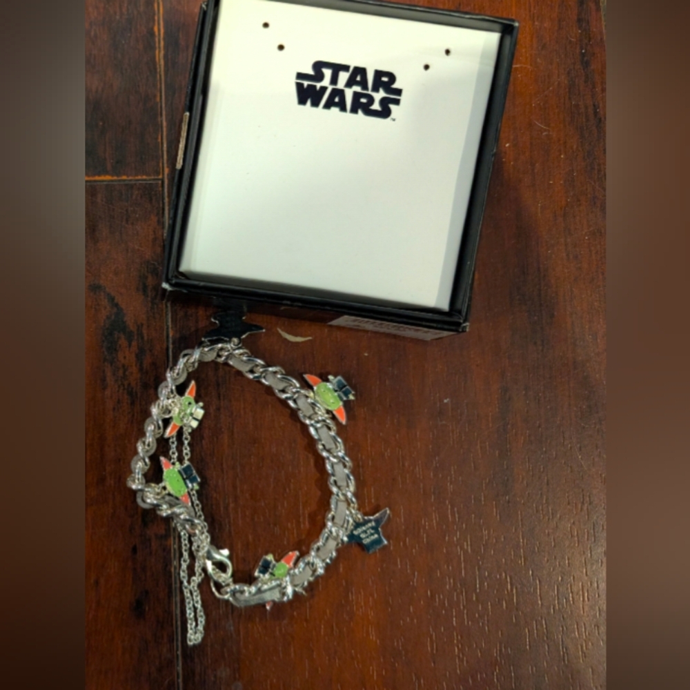 Star Wars Silver Charm Bracelet with Colorful Accents